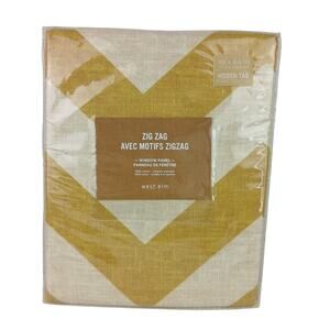 West Elm Avec Motifs Zigzag Window Panel 100% Cotton 48" x 84" Hidden Tab -Qty 2